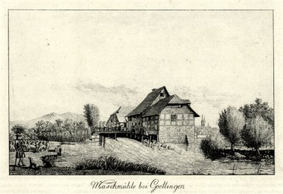 Former Maschmühle on the Leine North of Göttingen, in the Background Left the Hainberg, Right the City by Christian Andreas Besemann